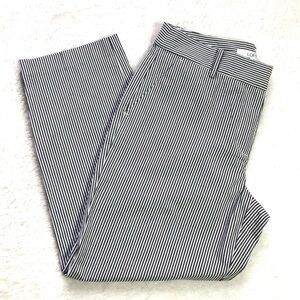 Loft Petite Curvy Slim Pants in Striped Seersucker